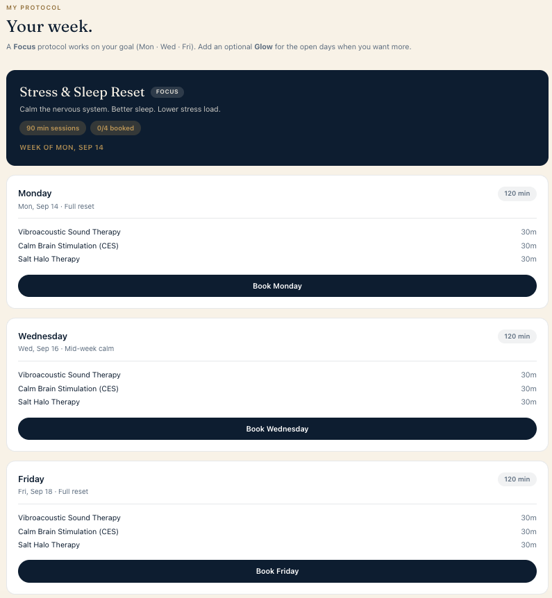 A plan you can book in a tap.